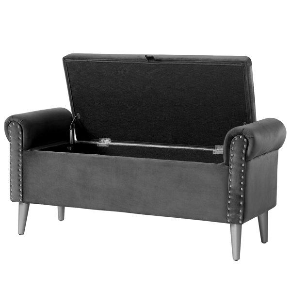 House of Hampton® Dritarastra Upholstered Flip Top Storage Bench & Reviews Wayfair